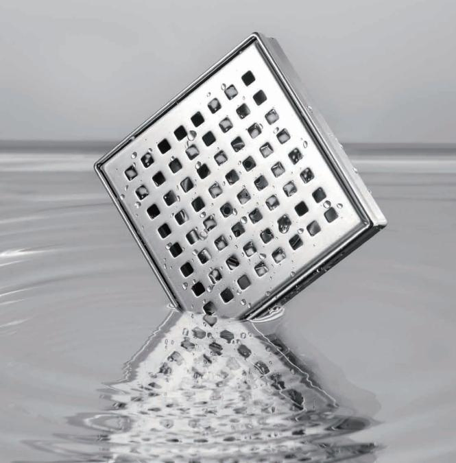 Квадратный трап для душа SUS304 с вертикальным выпуском