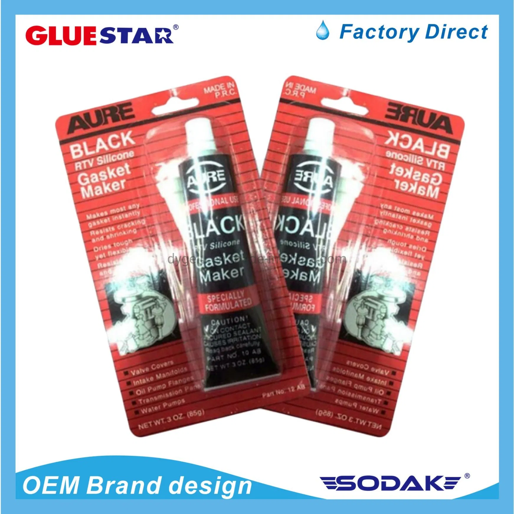 High-Temper Waterproof Fireproof RTV Silicone Sealant Gasket Maker Liquid RTV Silicone