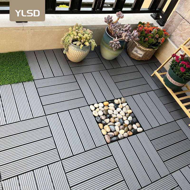 Waterproof Cheap Price Wood Plastic Composite Interlocking Decking Tiles WPC DIY Floor 300*300mm