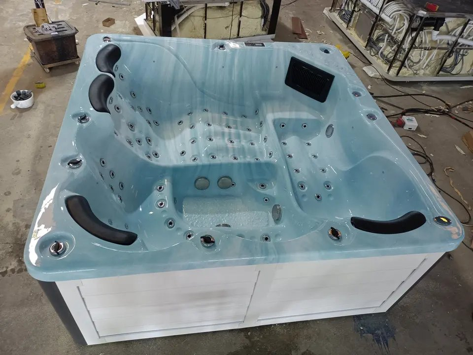 High Configuration Hot Tub Outdoor SPA with Overflow Luxury LED Function 6 Person SPA Tub