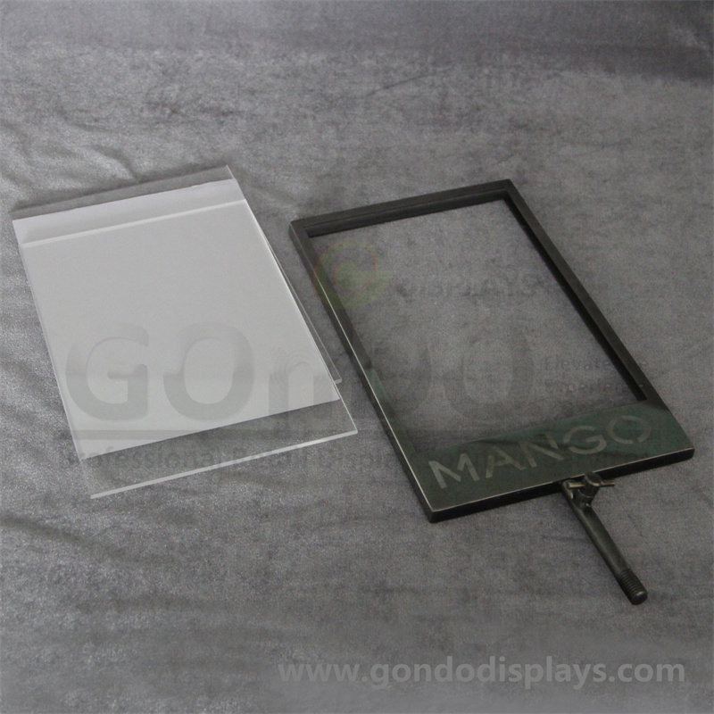 Supermarkt Metal Frame Clear Acrylic Price Holder Label Tag