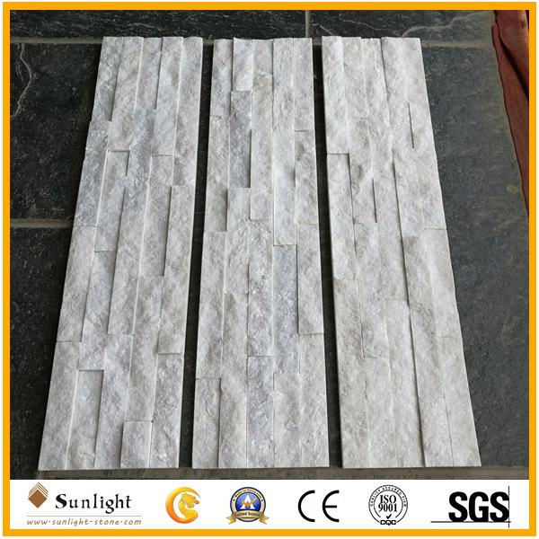 Natural Pure White Quartzite Culture Stone for Wall Cladding Decoration