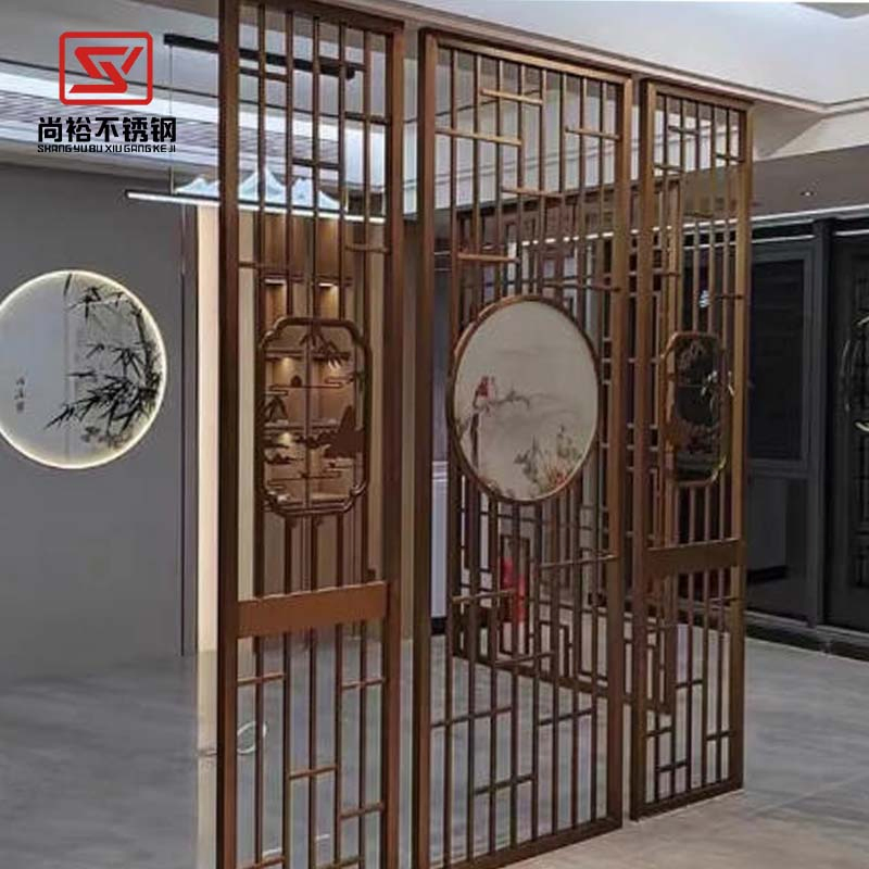 Modern Screens Room Dividers Decorative Metal Wall Panels Movable Glass Living Showcase Metal Room Partition for Living Room
