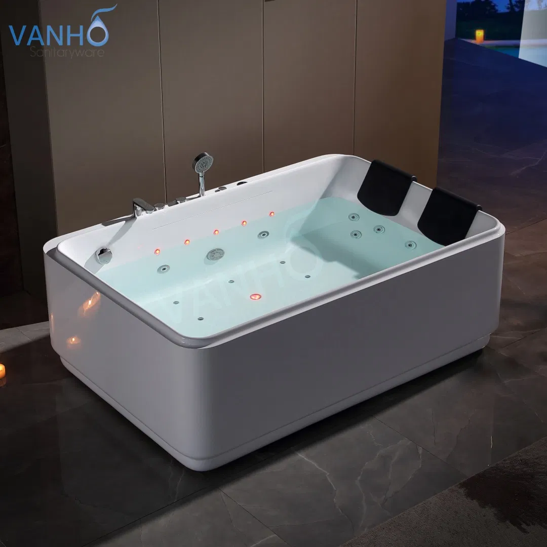 Waterfall Massage, Control Panel with FM, Acrylic Freestanding Bathtub