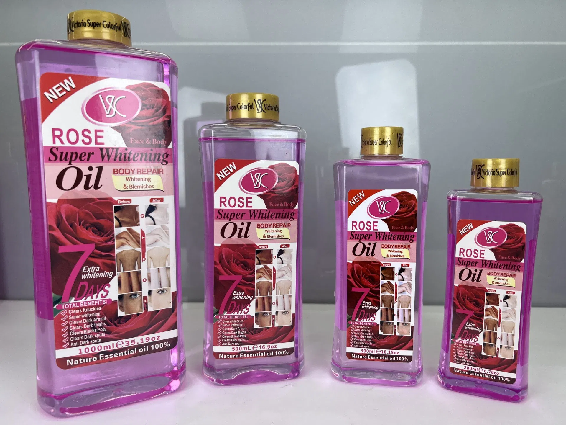 7-Day Rose Super Whitening Essential Oil Anti-Dark Spot Face and Body Skin Care Massage Oil