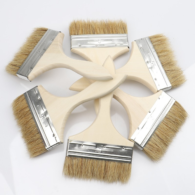 Wooden Handle Industrial Paint Brush with Pig Bristle