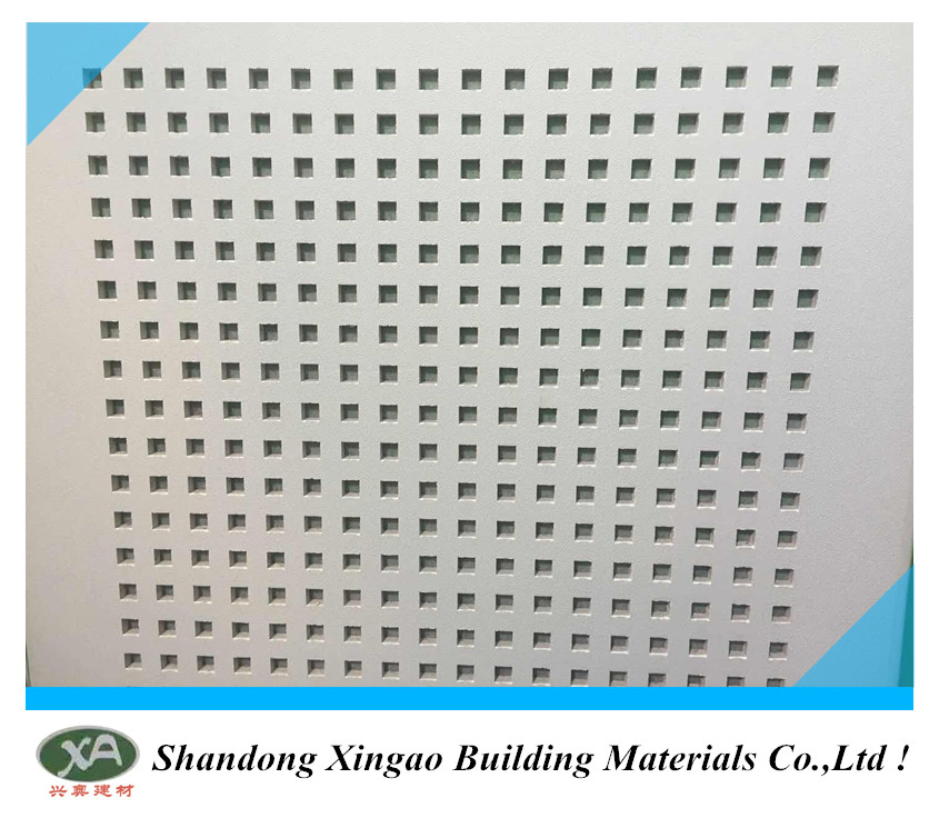 Sound Proof Fireproof Board Perforated Gypsum Ceiling Tiles
