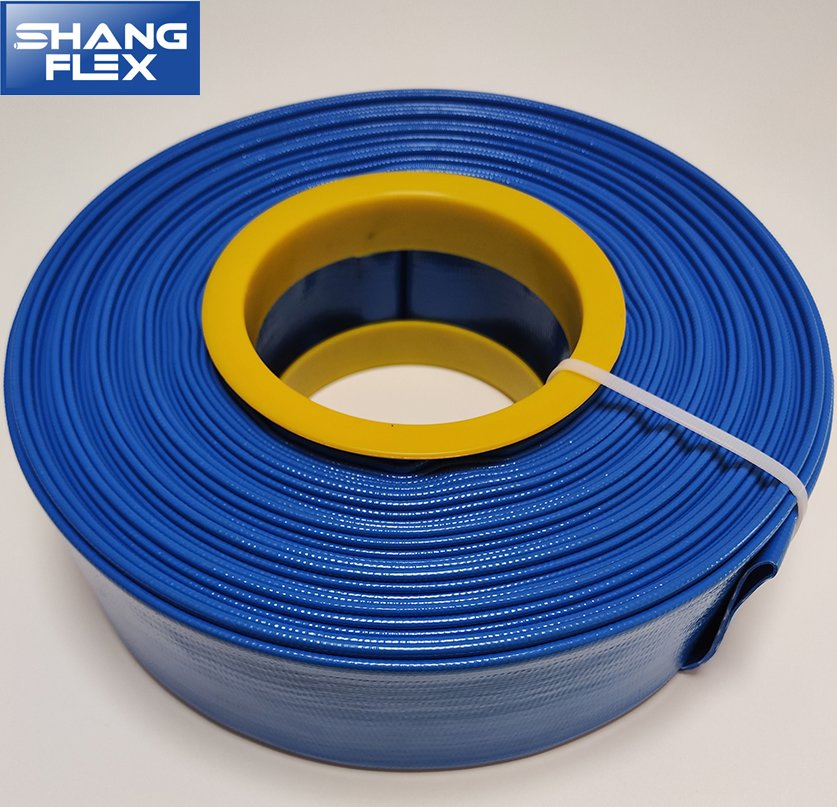 Durable Unti-UV Heavy/Light Duty PVC Layflat Water Discharge Hose Blue Wp2bar 3bar 4bar 6bar 8bar 10bar Pool Backwash Hose