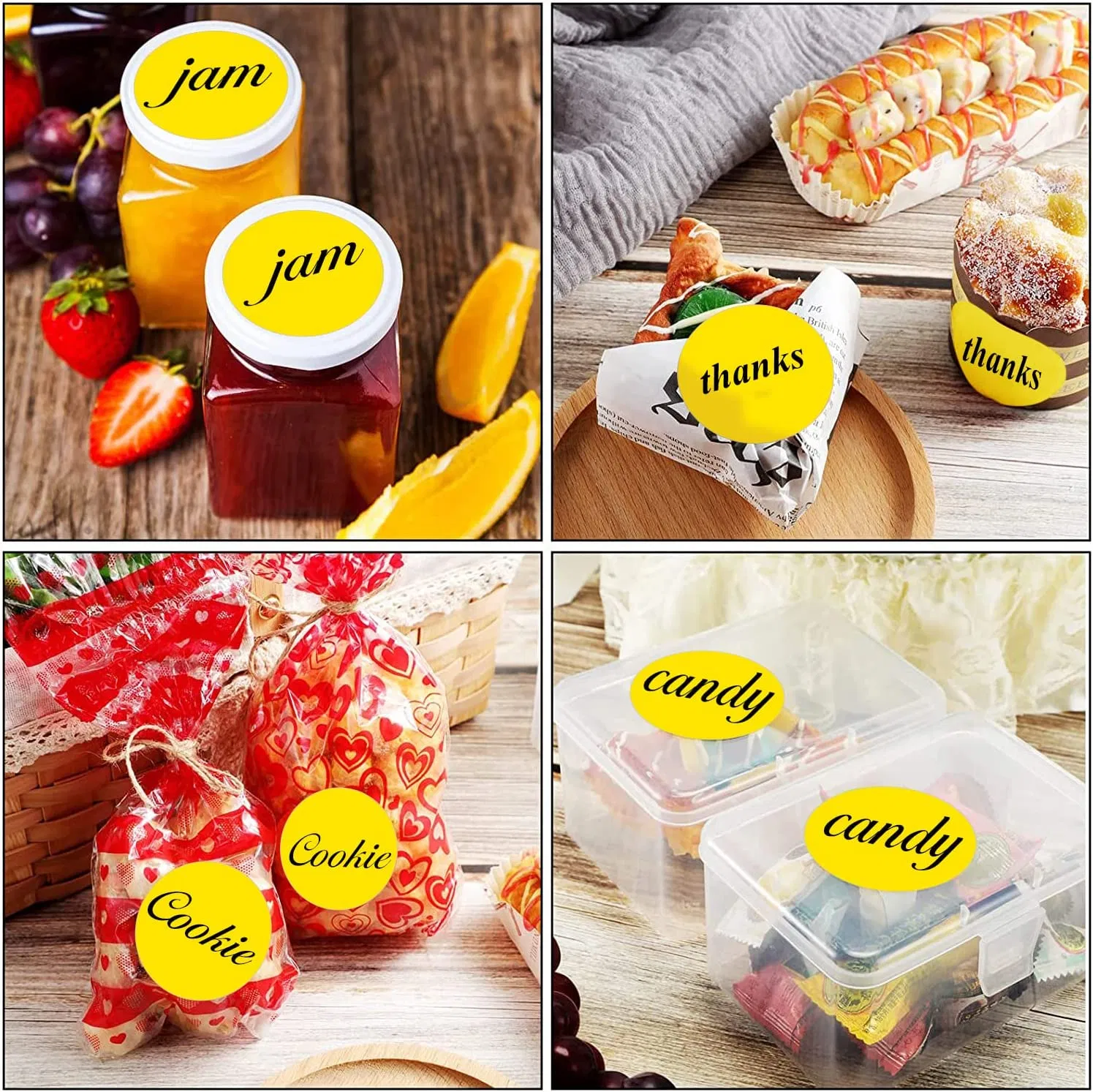 Round Seal Removable Label for Food Containers Jars Pape Bag Adhesive Label