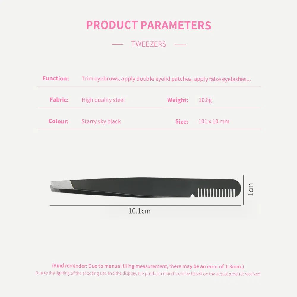 Double Ended Slanted Lash Tweezers Guangdong Stainless Steel Eyelash Eyebrow Tweezer