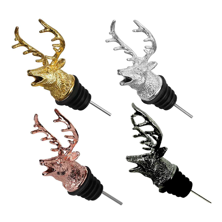 Metal Deer Design Portable Bottle Red Wine Pourer