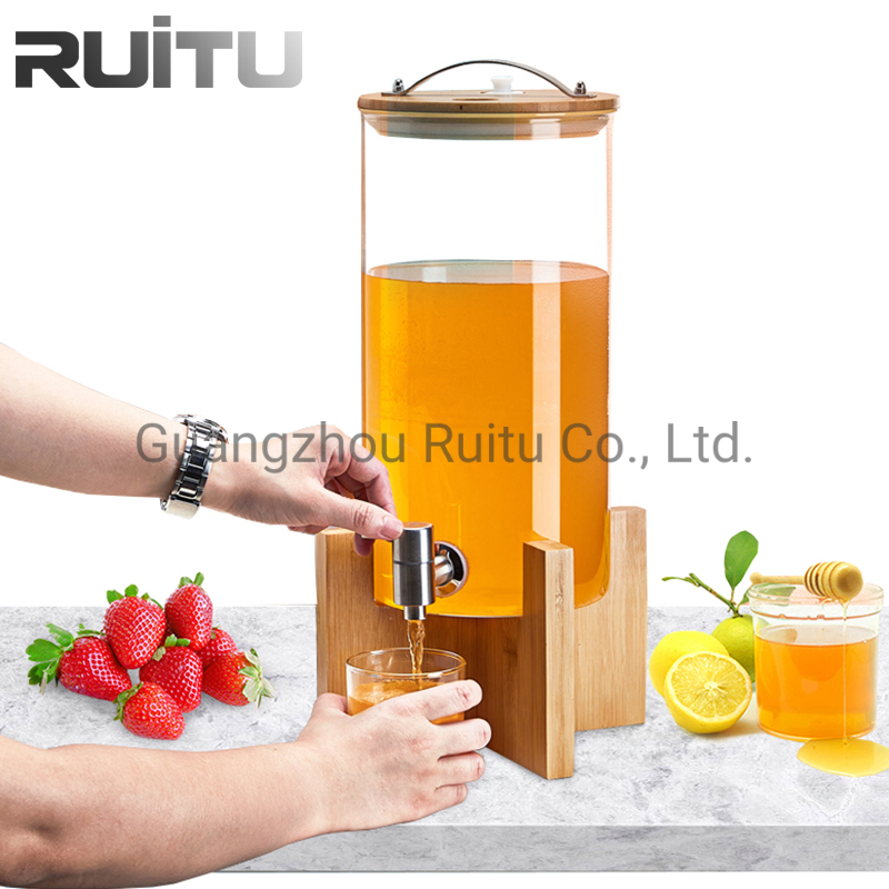 Beverage Dispenser with Stand Buffet Catering Tabletop One Single Tank Plastic Commercial Cold Drink Juice Fruit Dispenser