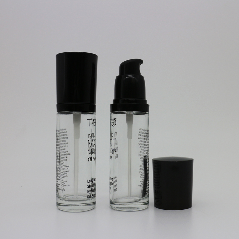 Hot Sale Frosted Glass Foundation Bottle with Cap and Brush