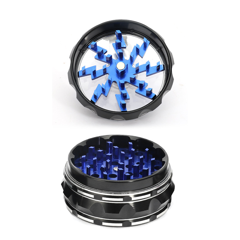 4 Layers 63mm Custom Logo High Quality Aluminum Herb Grinder with Handle