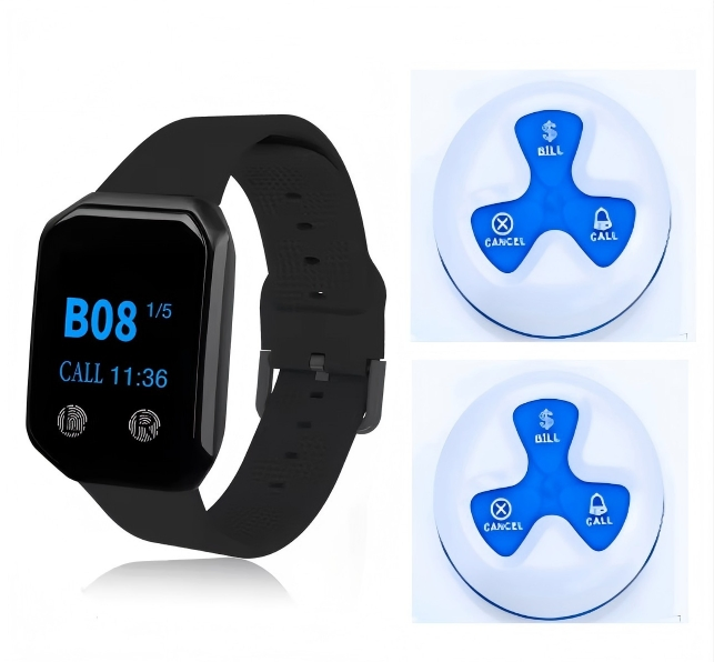 Waterproof Restaurant Waiter Pager with Vibration and LED Alerts