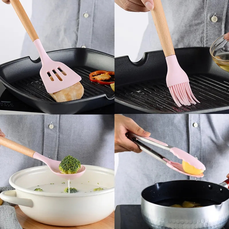 Wholesale High Quality Food Grade 15pieces Silicone with Kitchenware Set