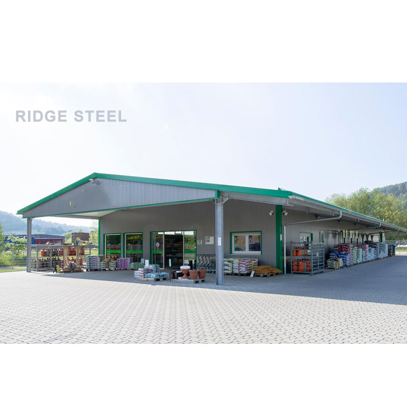 Welded H Column Slope Roof Steel Structure Building Workshop
