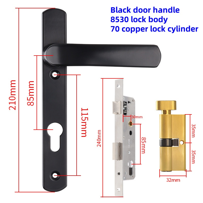 Broken Bridge Aluminum Door Lock Plastic Steel Door Aluminum Door Lock Flat Door Lock Core Door Lock Balcony 8530 Hand Lock