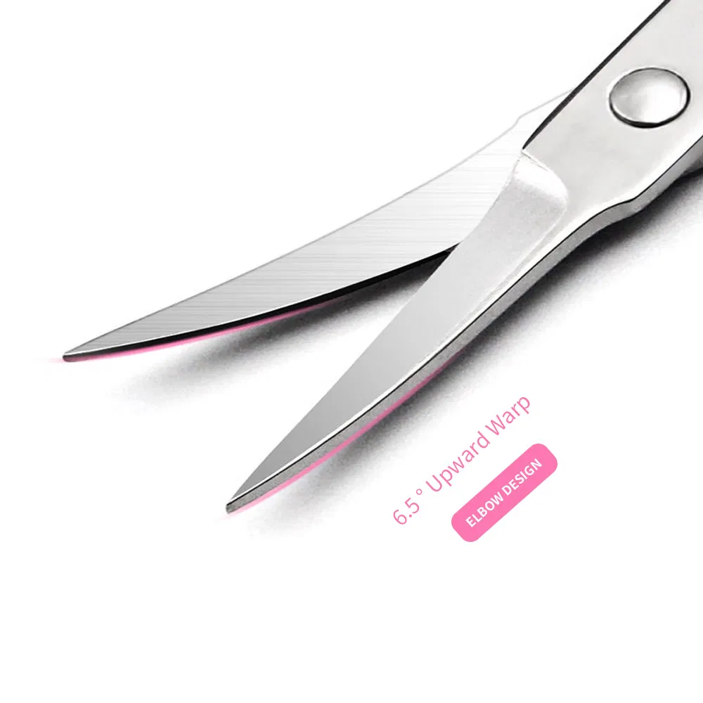 Eyebrow Eyelash Safety Curved Tip Nail Cuticle Barber Makeup Stainless Steel Nose Hair Cutting Scissors