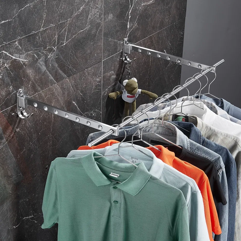 Foldable Wall Mounted Stainless Steel Clothes Drying Rack