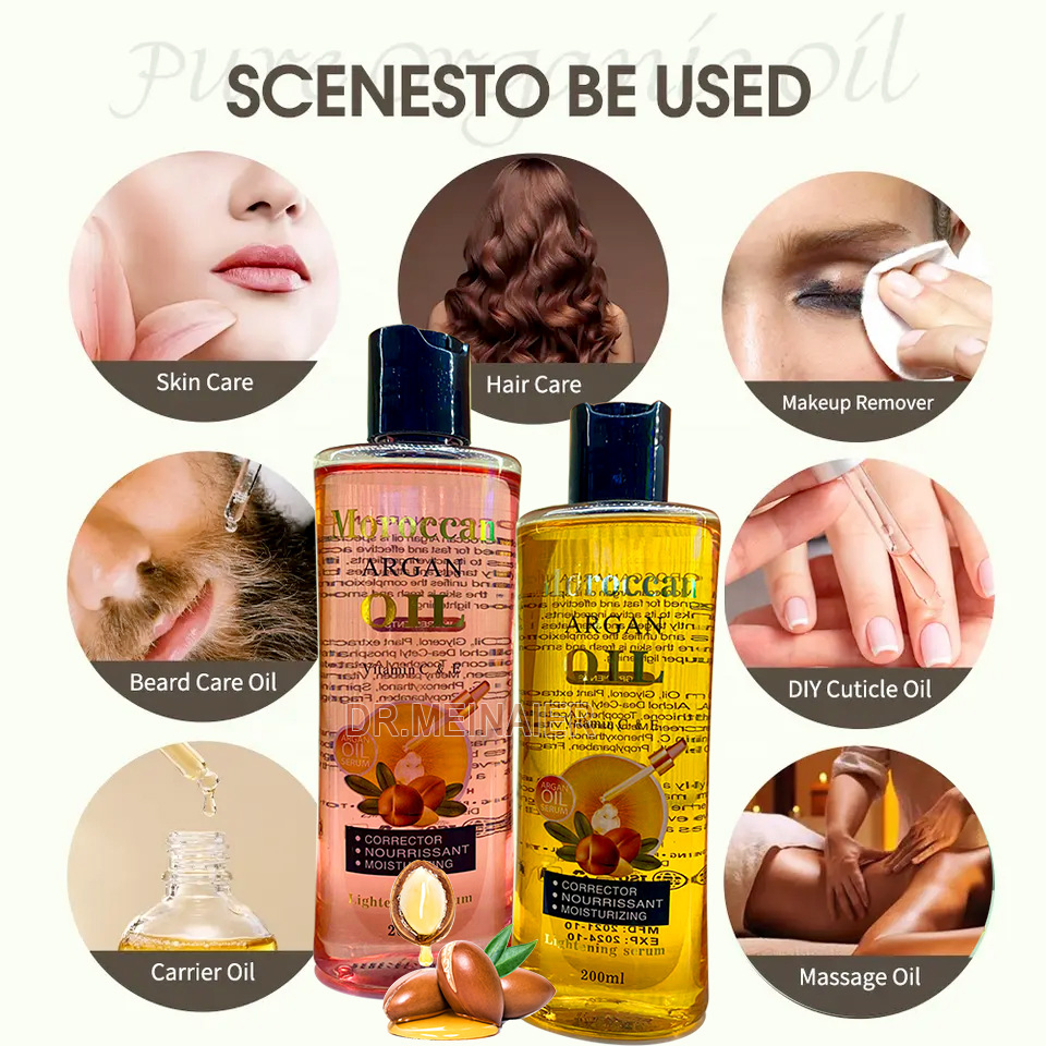 Multifunctional Organic Argan Oil Whitening Skin & Hair Care Essential Massage Oil