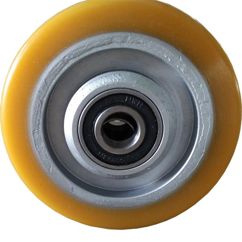 Custom Nylon Polyurethane Forklift Truck Front Back Wheel PU on Cast Iorn Roller with Steel Sleeve