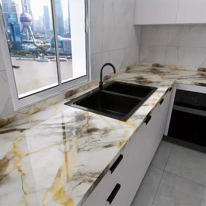 3D Marble Tile Self Adhesive PVC Wall Sticker Peel and Stick Wall Tiles Wallpaper