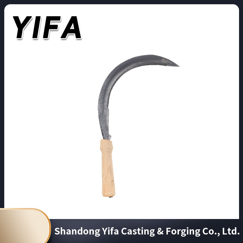 High Quality Carbon Steel Cutting Garden Farming Tool Grass Tooth Sickle with Wooden/Plastic Handle Sickle