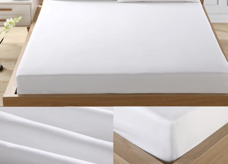 Good Quality Soft Cozy 100% Cotton Yarn Dyed White Fitted Sheet Hotel Bedsheet