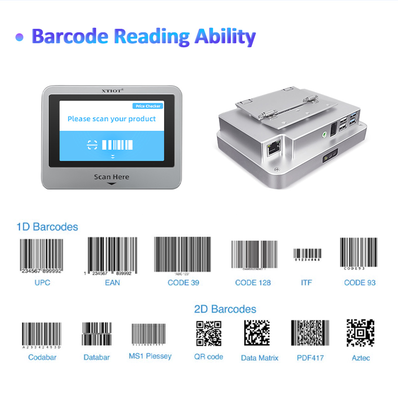 XT802C XTIOT Loyalty Program POS Scanner Touch Screen Advertising With Barcode Scanner