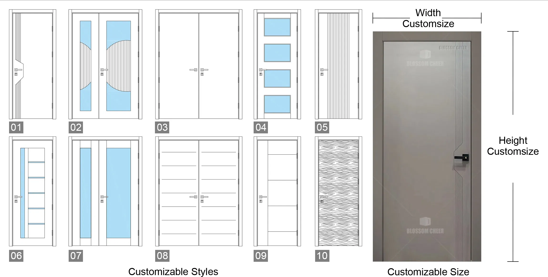 Sustainable Carbon Crystal Bedroom Door with Zero Formaldehyde