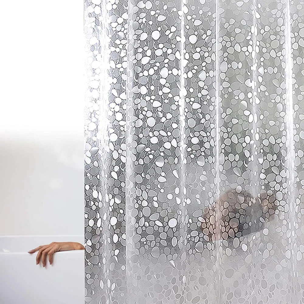 Shower Curtains PVC Waterproof Customized Design Bath with Plastic Hooks