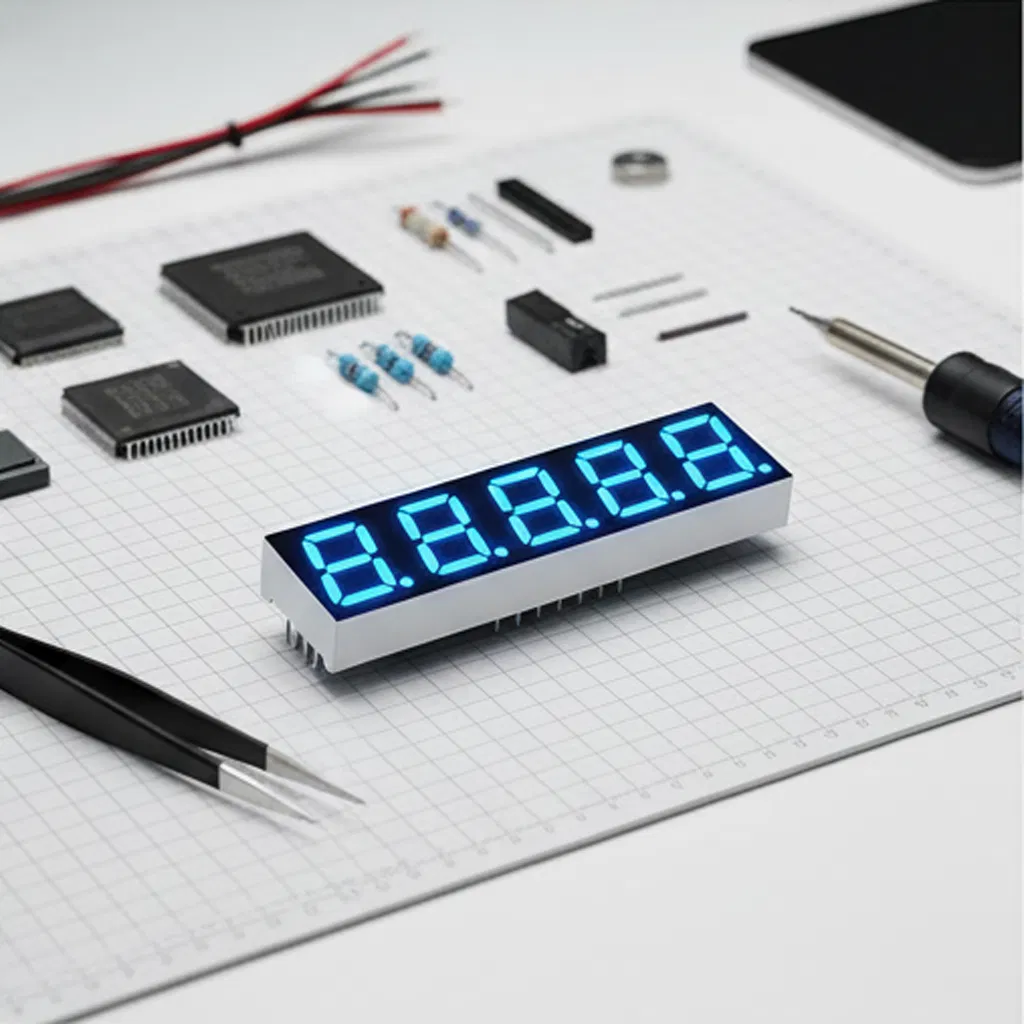 0.39" 5-Digit Blue 7-Segment LED Display, Common Cathode