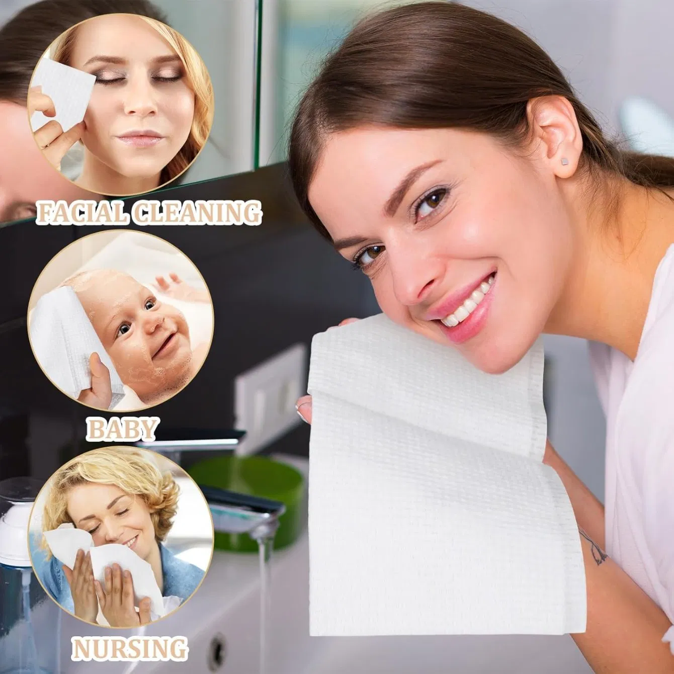 Disposable Face Towel Holder Wooden Face Towel