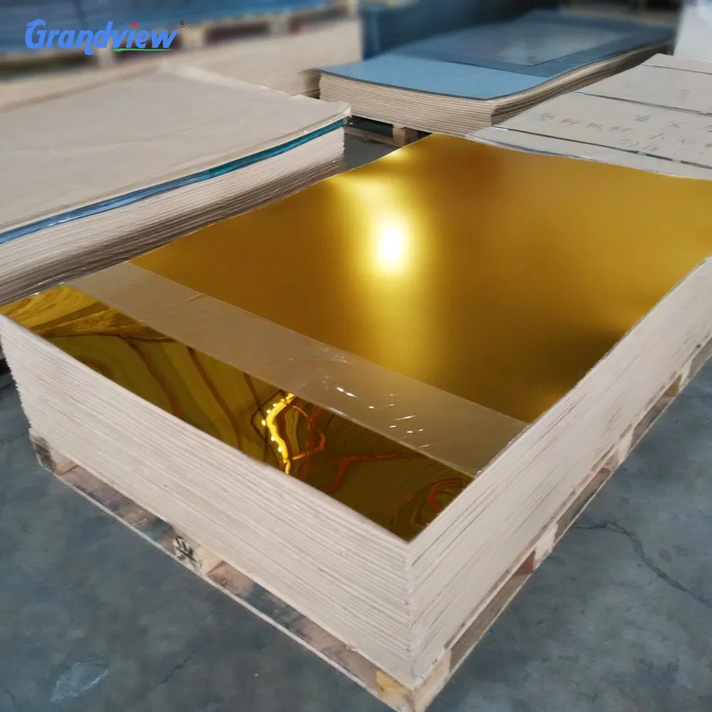 Laser Cut Engraved Acrylic Mirror Deep Gold Color Plastic Boards