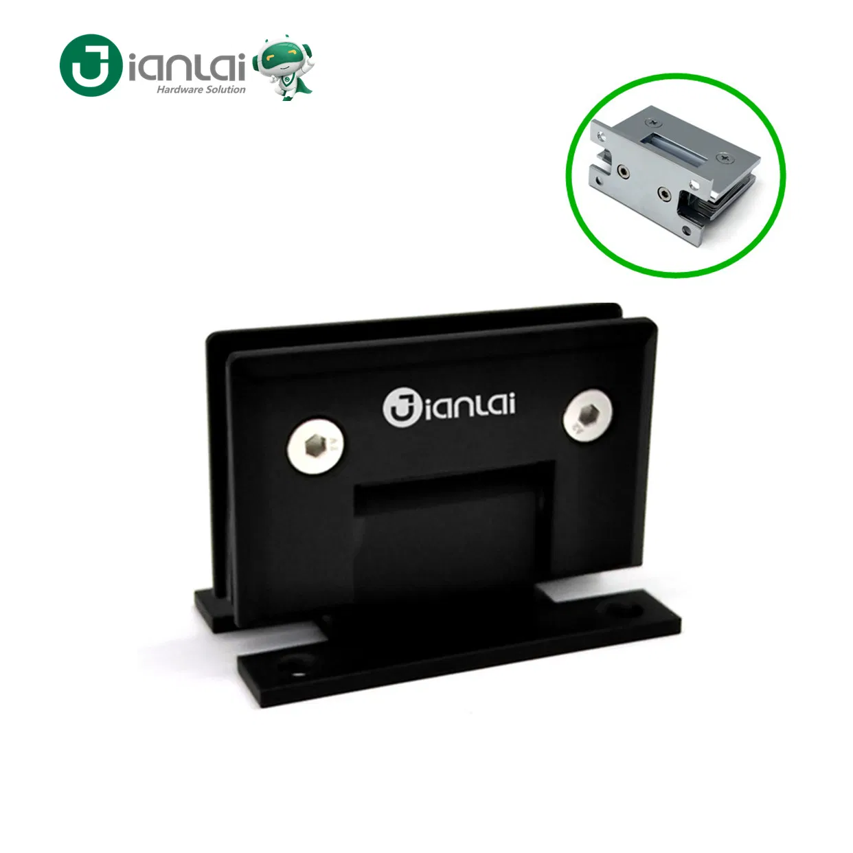 H Back Plate Hinge for Shower Doors Bathroom Glass Shower Door Hinges
