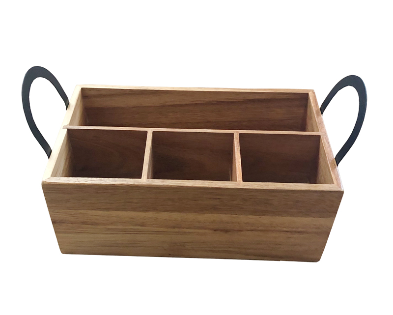 Acacia Wooden Utensil Caddy for Kitchen Storage FSC Is Available