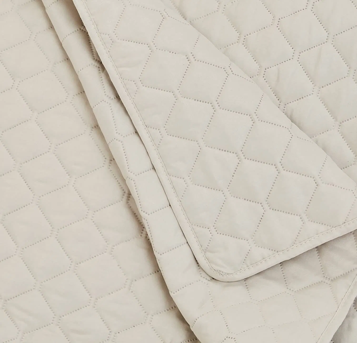 Threadmill Linen Large Bed Cover, Single Jacquard Quilt, Soft Light Beige Bedspread, Breathable Long Fiber Combed Polyester Bedding