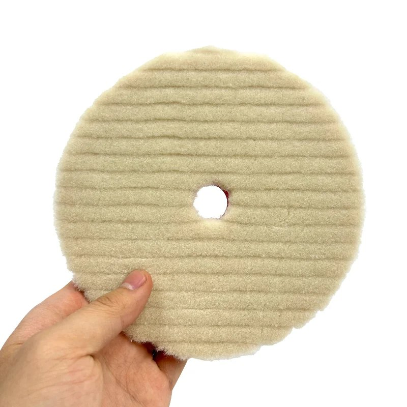 Buffing King 6inch Wool Cutting Pad Short Hair Wool Buffing and Polishing Pad for Heavy Cut Car Care