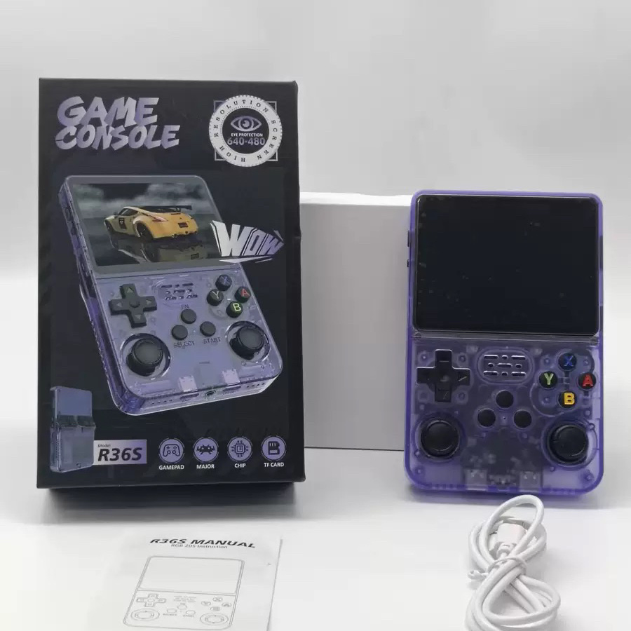 Портативная консоль R36s Retro Handheld с 3.5" IPS экраном и играми