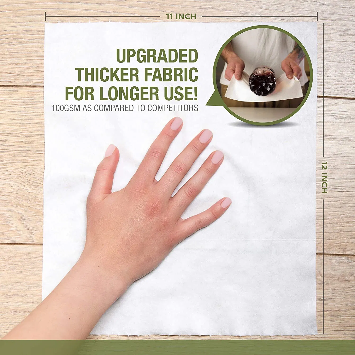Bamboo Reusable Paper Towels 30 Sheets Hand Washable Woven Fabric Unpaper Towels One Roll