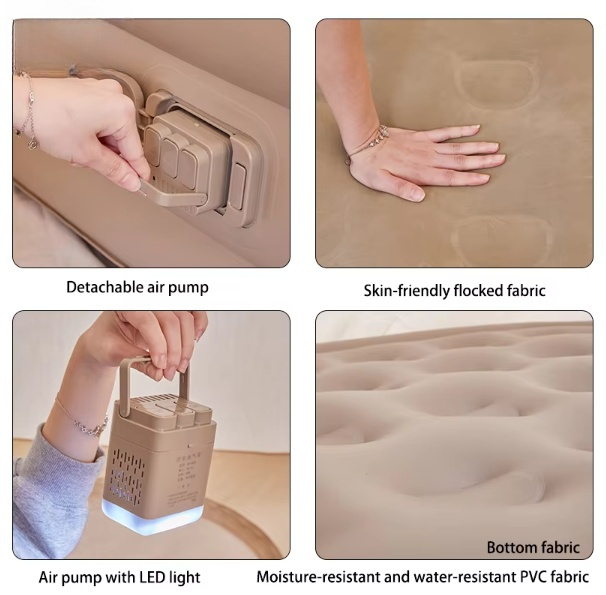 Матрас надувной автоматический со встроенным насосом портативный