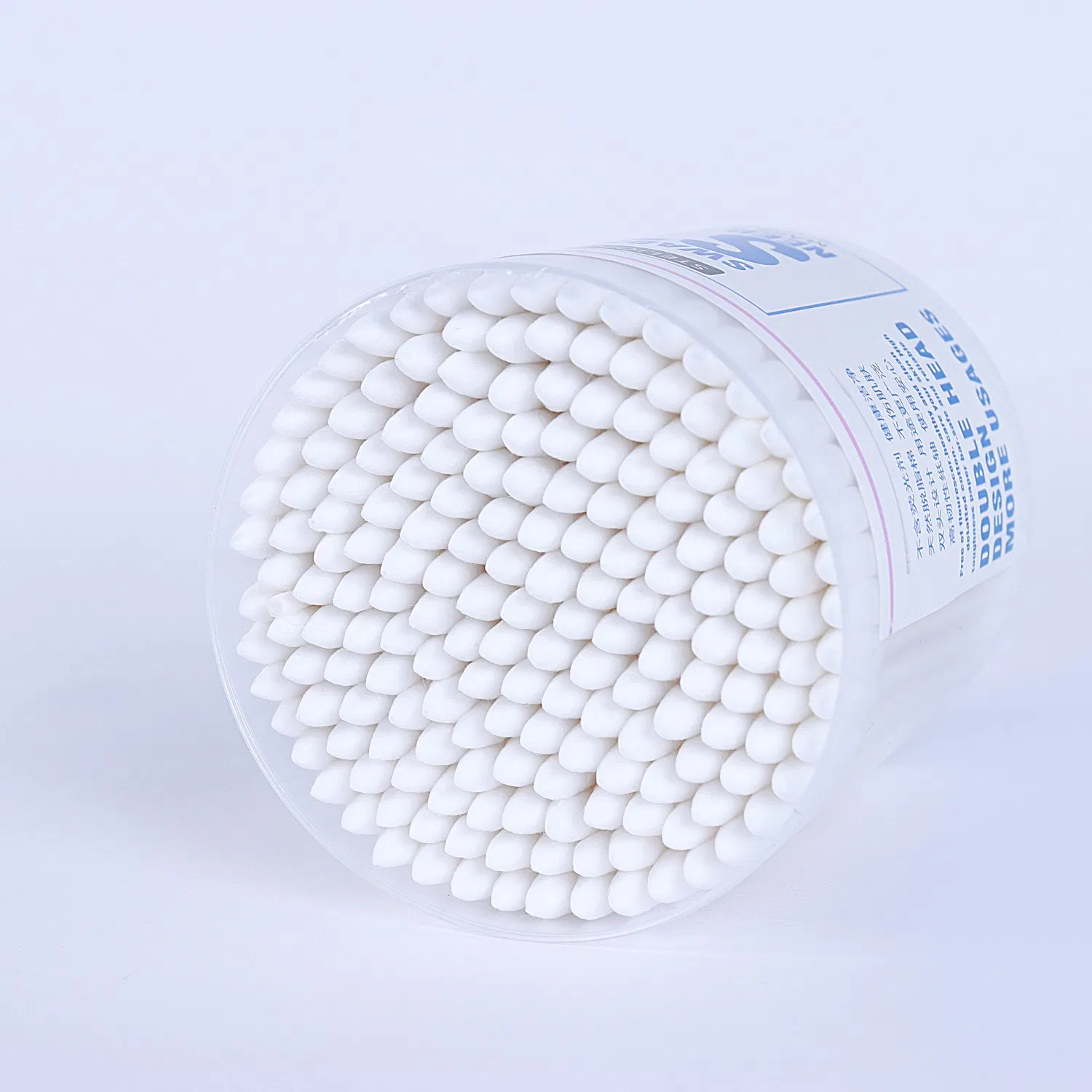 OEM Ear Cleaning Paper Round Jar Flat Lip 100PCS White Cotton Swabs