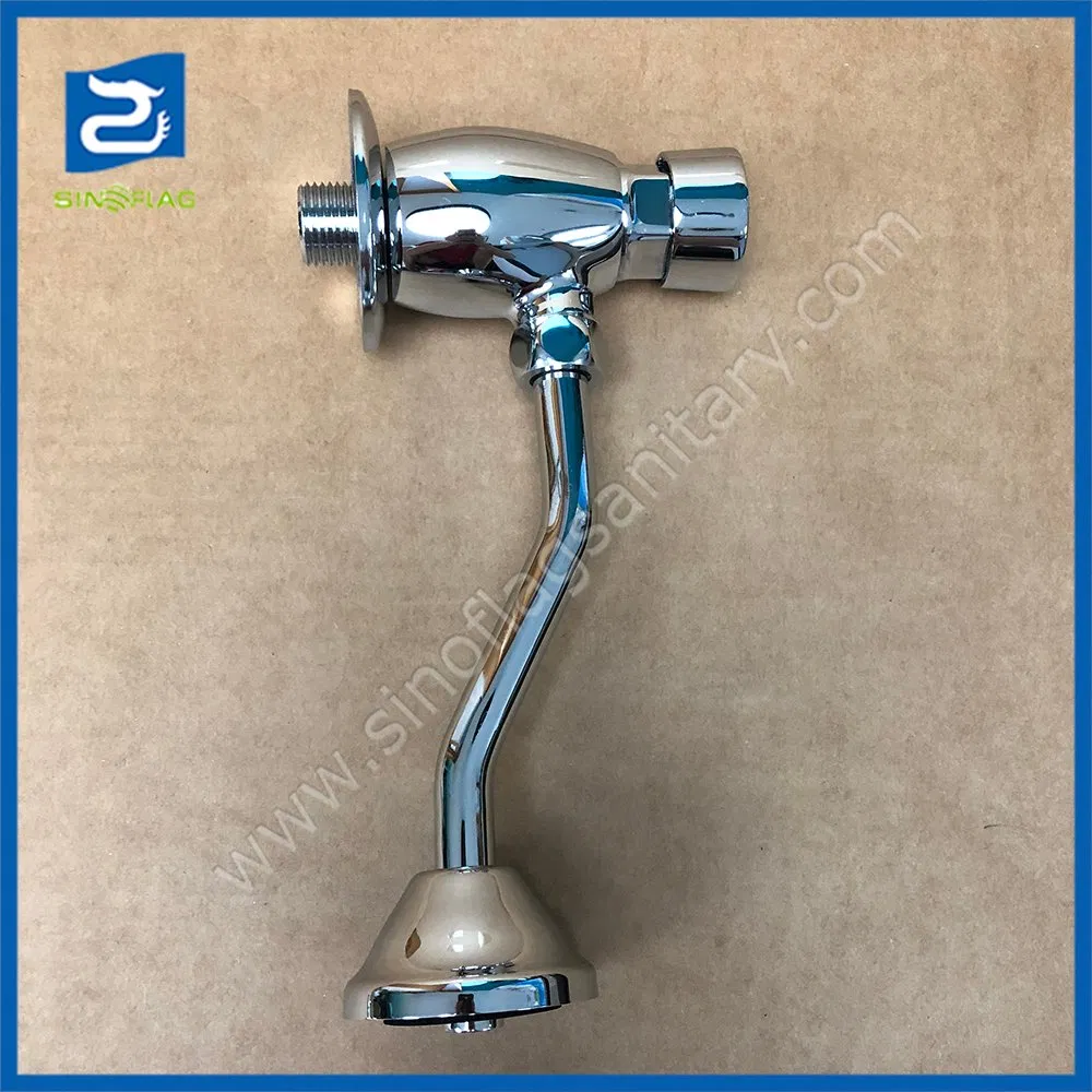 Toilet Wall Mount Push Button Time-Delay Brass Flush Valve