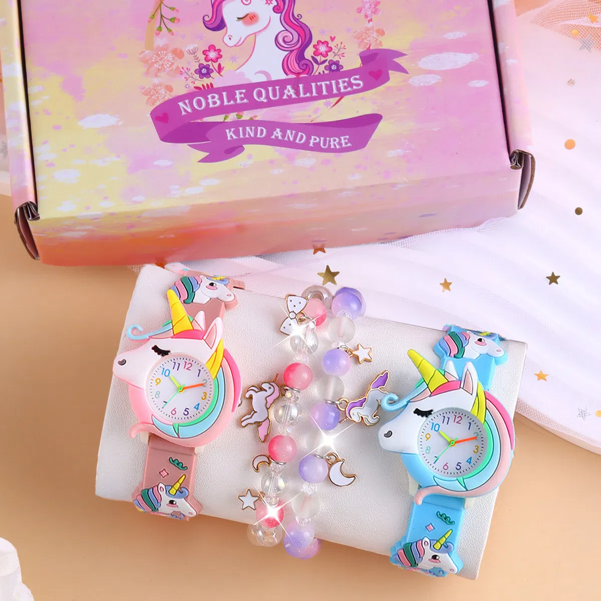 Unicorn Children's Watch Cartoon Cute Pink Blue Accessories