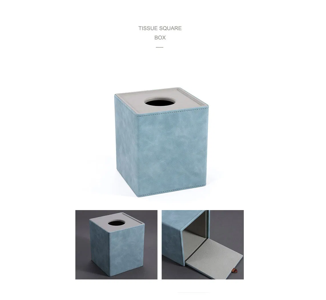 Hotel Supply Living Room Furniture Guestroom Product Leather Tissue Box for Hotel