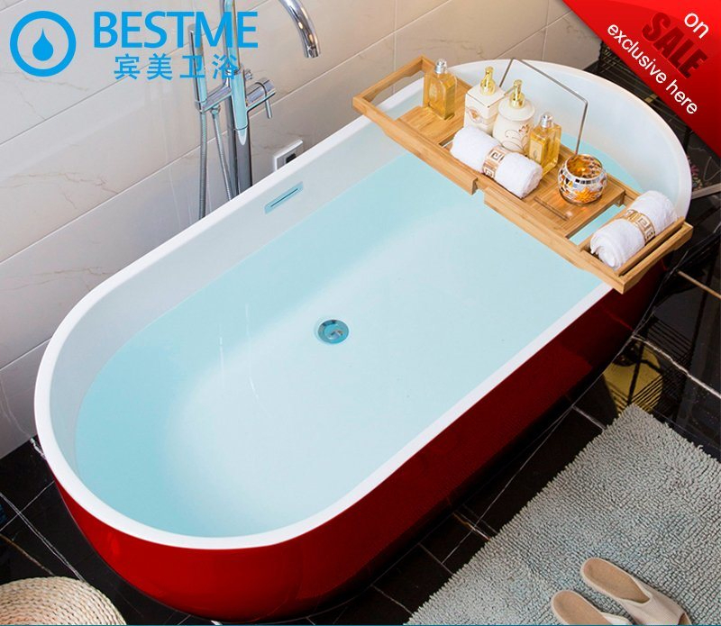 Foshan Bestme Supplier Free-Standing Hot Bathtub Acrylic ODM OEM Easy Clean White Easy Install Art Bathtub (BT-Y2589)