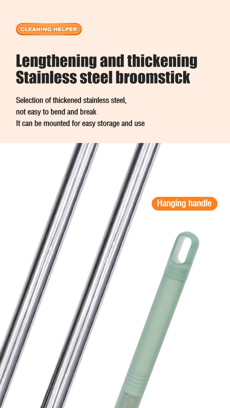 Modern Style New Dustpan Broom with Soft Plastic Handle Durable Stainless Steel Rods and Head Durablepp Material