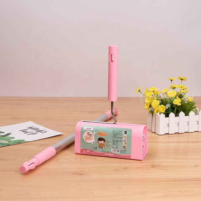 Extendable Long Handle Cleaning Adhesive Paper Extra Large Sticky Mop Lint Roller for Carpet Floor