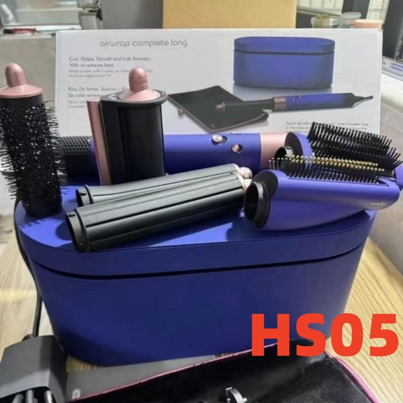2026 Various Style Hair Curler Hairdryer HS05 Completely Long Top Quality Heatless Styling Nickel Copper Blue Rose Air Wrap B